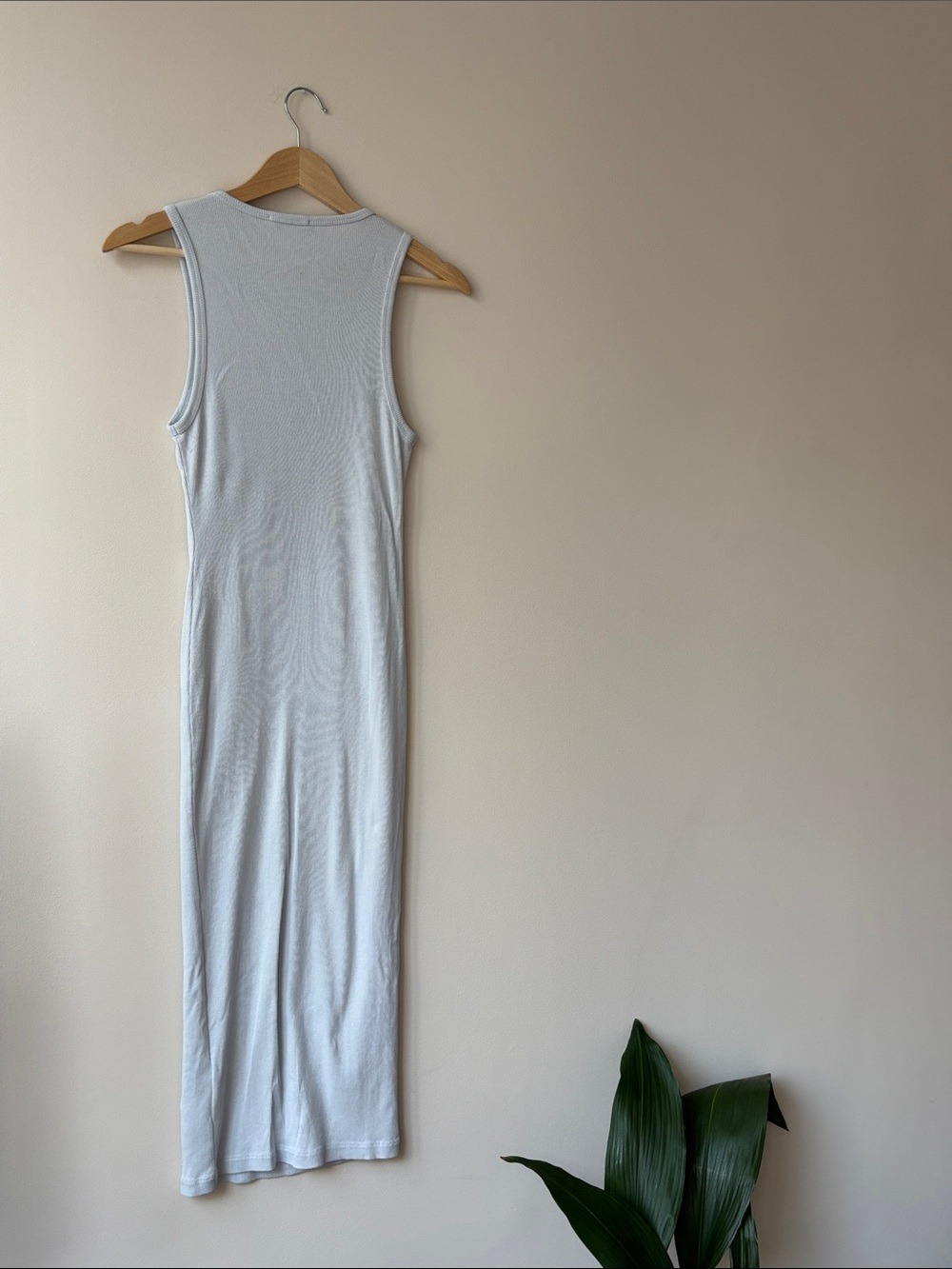 James Perse Light White Ribbed Tank Maxi Dress - Picture 6 of 6
